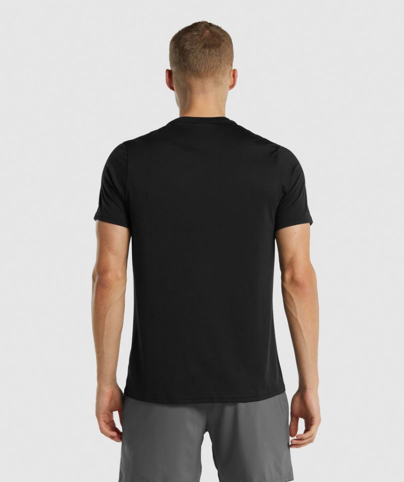 Men's Gymshark Arrival Regular Fit T-Shirts Black | CA 8N6D73